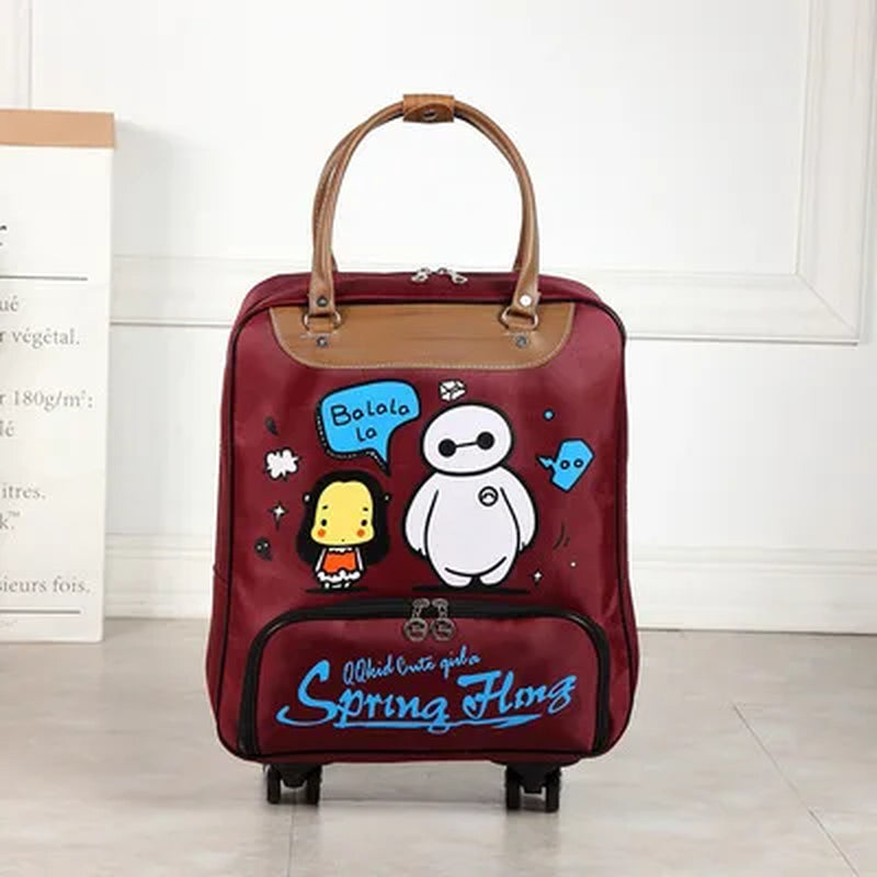 Wheeled Bag for Travel Women Travel with Wheels Trolley Bags Oxford Large Capacity Travel Rolling Luggage Fashion Suitcase Bag