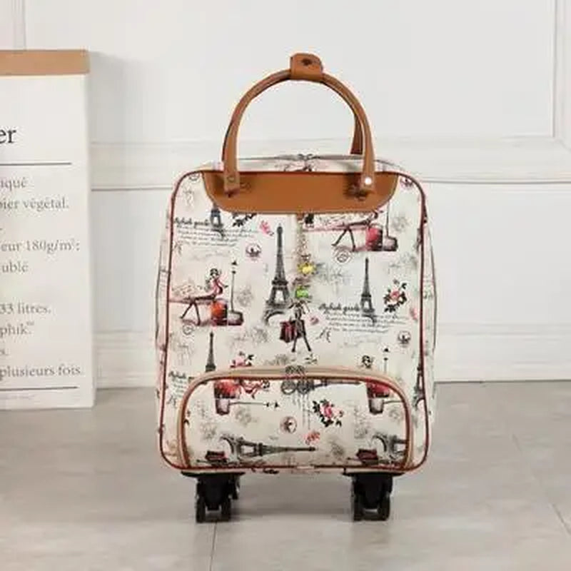 Wheeled Bag for Travel Women Travel with Wheels Trolley Bags Oxford Large Capacity Travel Rolling Luggage Fashion Suitcase Bag