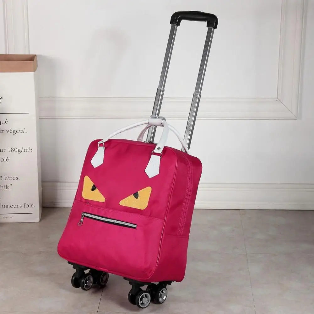 Wheeled Bag for Travel Women Travel with Wheels Trolley Bags Oxford Large Capacity Travel Rolling Luggage Fashion Suitcase Bag