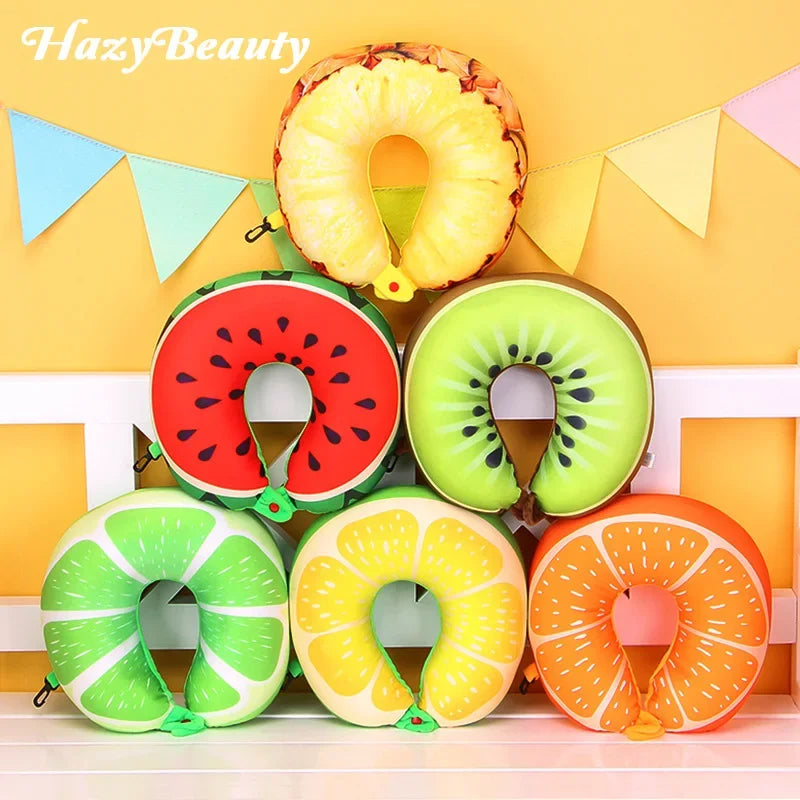 Fruits U Shaped Pillow Cushion Nanoparticles Neck Pillow Car Travel Pillow Travel Accessories