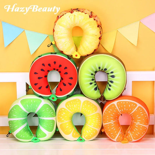 Fruits U Shaped Pillow Cushion Nanoparticles Neck Pillow Car Travel Pillow Travel Accessories