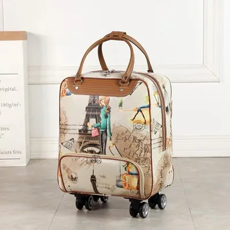 Wheeled Bag for Travel Women Travel with Wheels Trolley Bags Oxford Large Capacity Travel Rolling Luggage Fashion Suitcase Bag