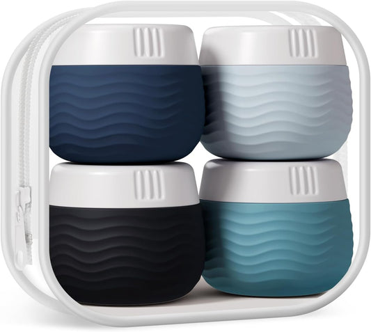 Travel Containers for Toiletries, Silicone Cream Jars, TSA Approved Travel Size