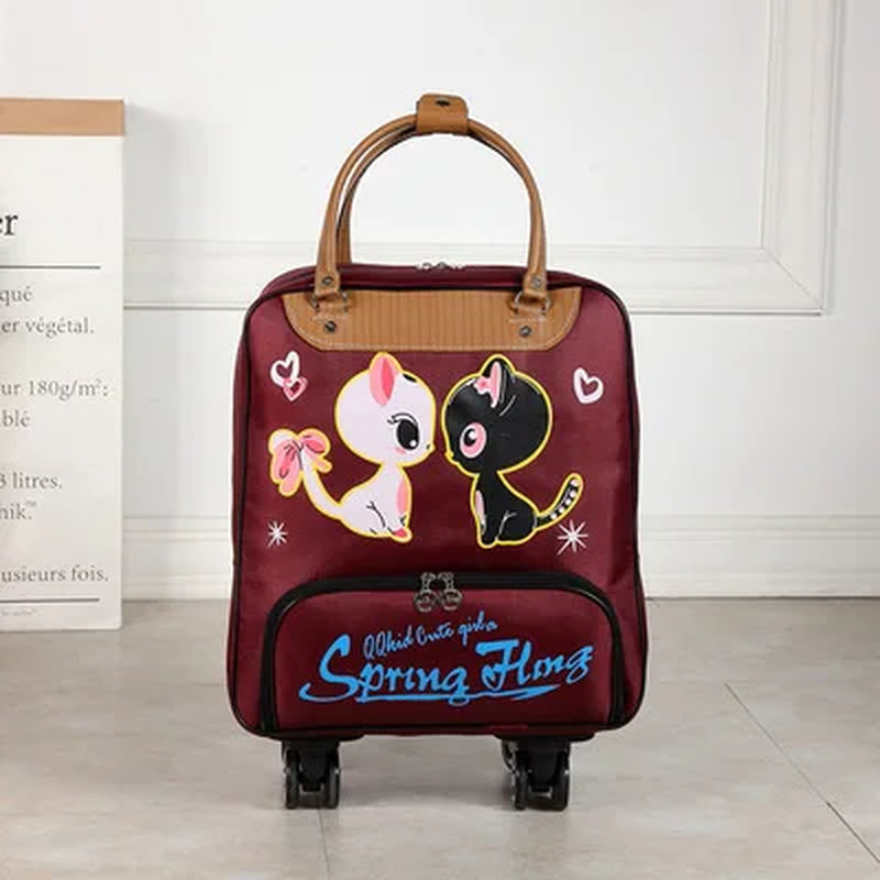 Wheeled Bag for Travel Women Travel with Wheels Trolley Bags Oxford Large Capacity Travel Rolling Luggage Fashion Suitcase Bag