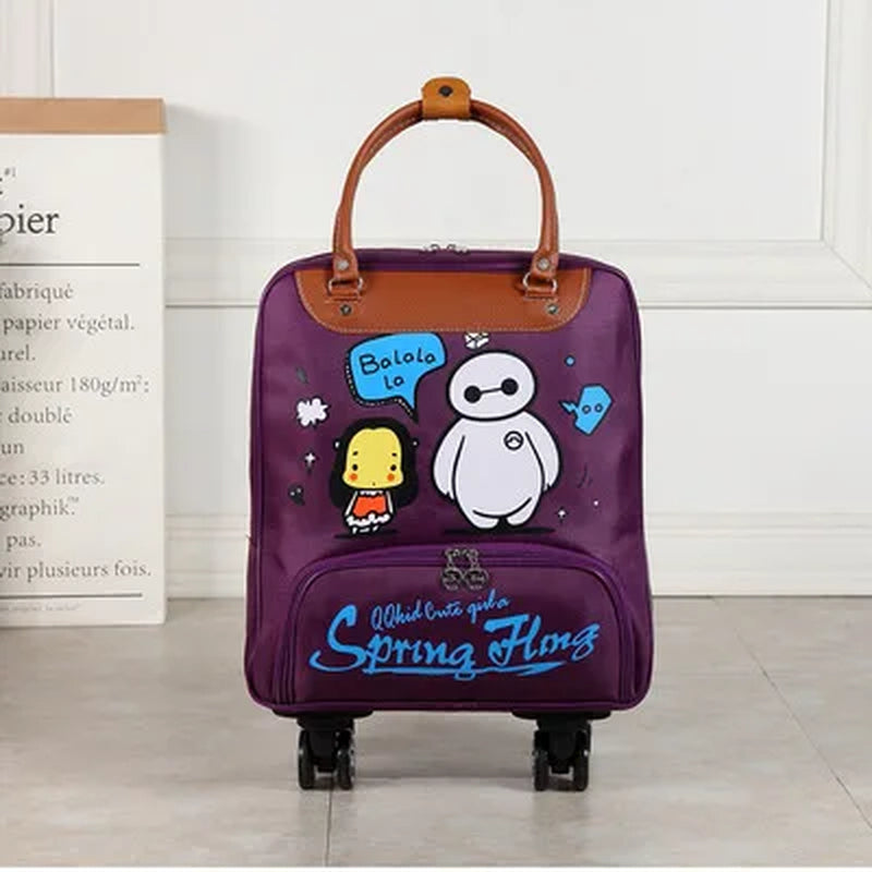 Wheeled Bag for Travel Women Travel with Wheels Trolley Bags Oxford Large Capacity Travel Rolling Luggage Fashion Suitcase Bag