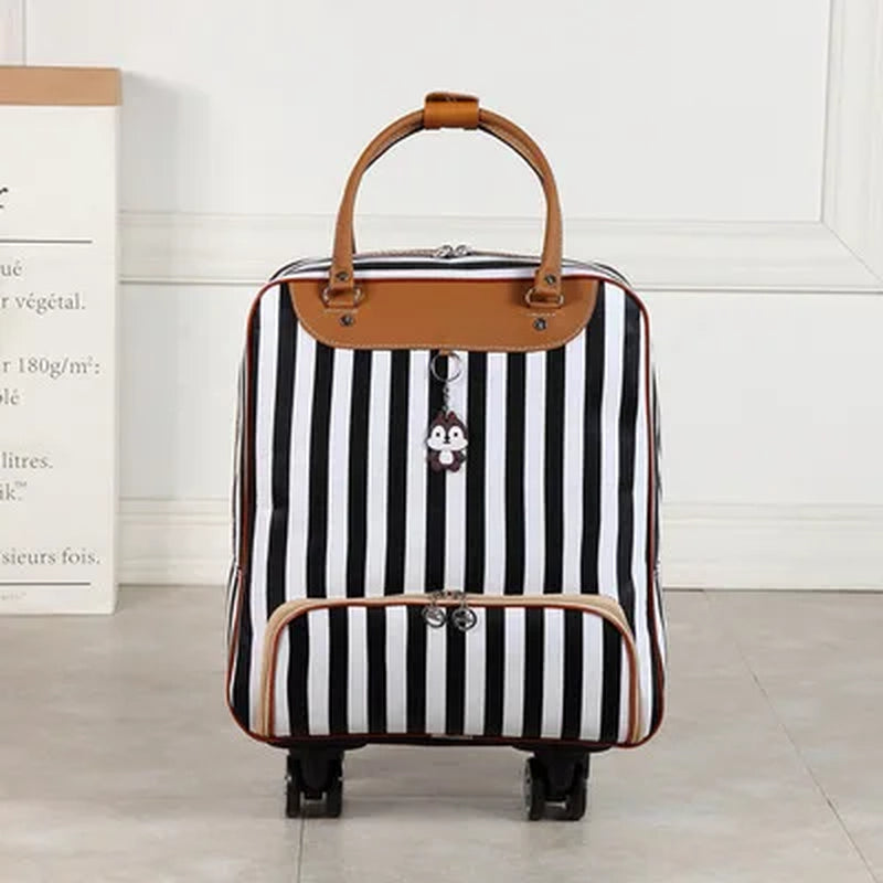 Wheeled Bag for Travel Women Travel with Wheels Trolley Bags Oxford Large Capacity Travel Rolling Luggage Fashion Suitcase Bag