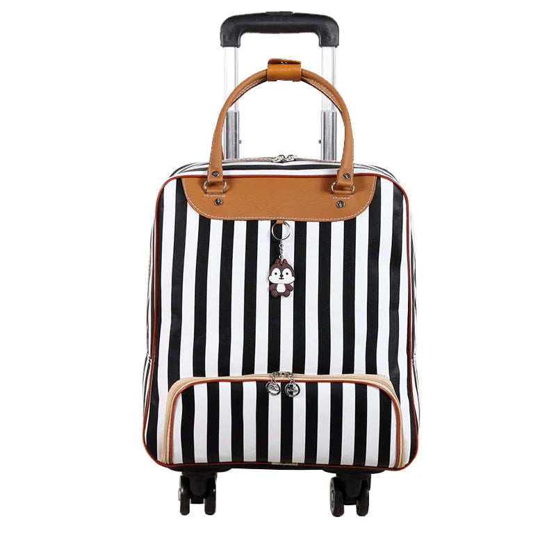 Wheeled Bag for Travel Women Travel with Wheels Trolley Bags Oxford Large Capacity Travel Rolling Luggage Fashion Suitcase Bag